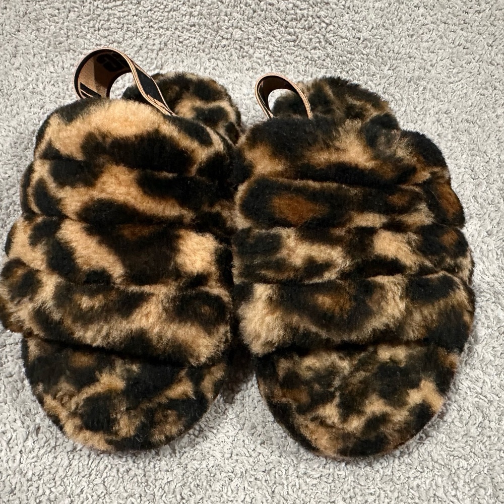 UGG Animal Print Fuzzy Slippers - Picture 2 of 8